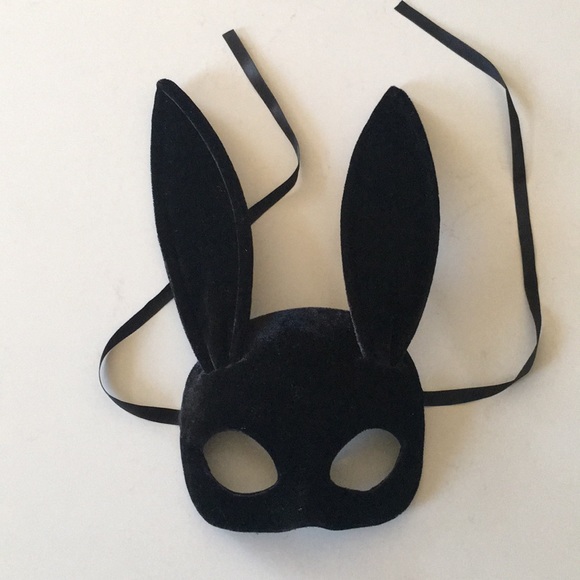 H&M Accessories - HALLOWEEN Black Velvet Bunny Mask